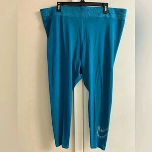 NIKE teal leggings tight‎ fit high rise full length. 2X. NWT